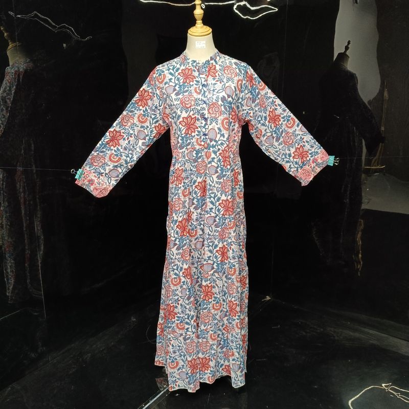 L/XL Special Printed Cotton Dress 57" Long Jalabiya