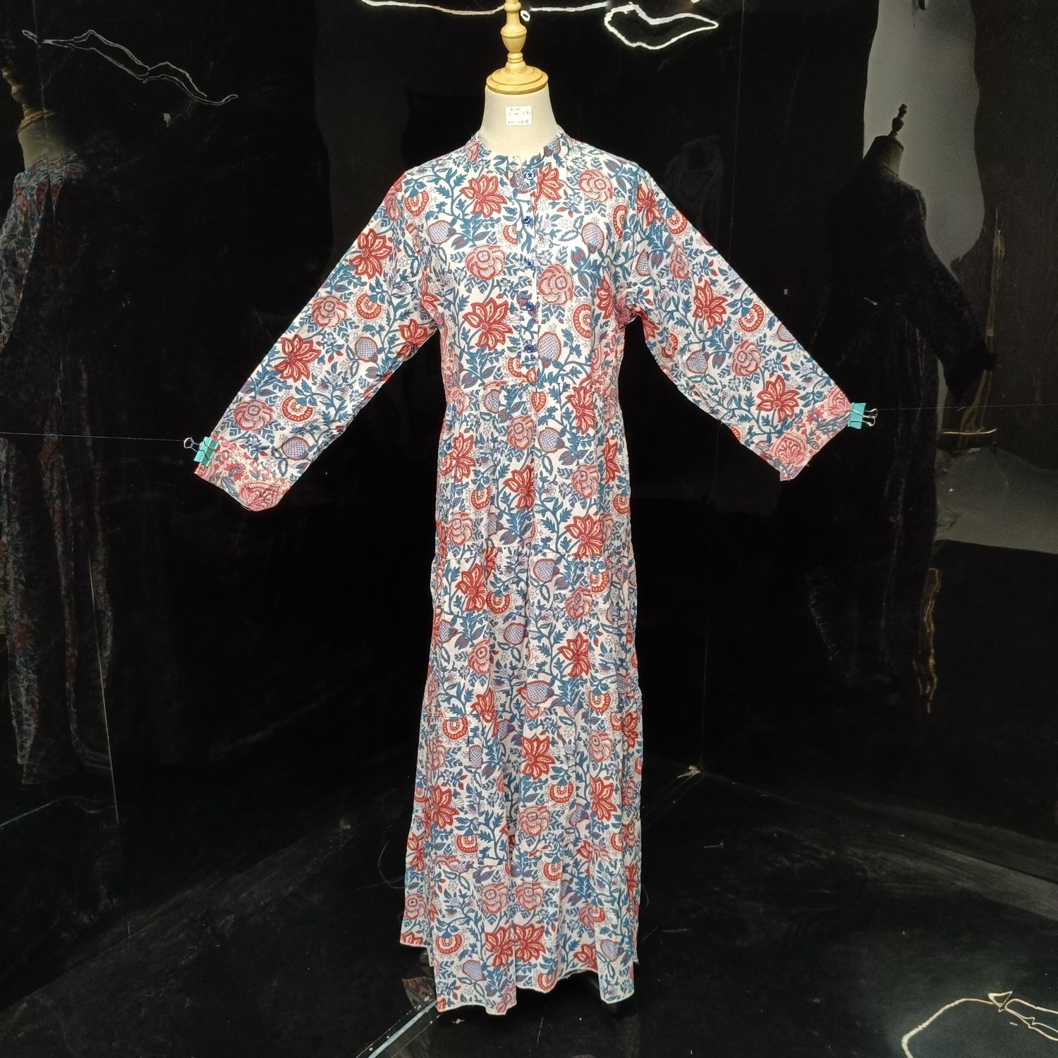 L/XL Special Printed Cotton Dress 57" Long Jalabiya