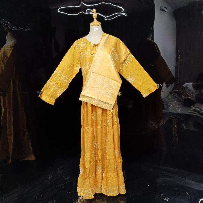 L/XL Razia with sheila Printed Cotton Dress 57" Long Jalabiya