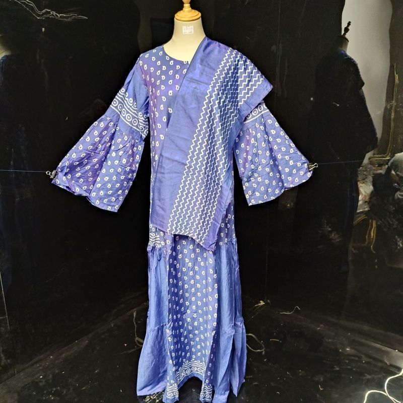  L/XL Special with sheila Hand Printed cotton jalabiya