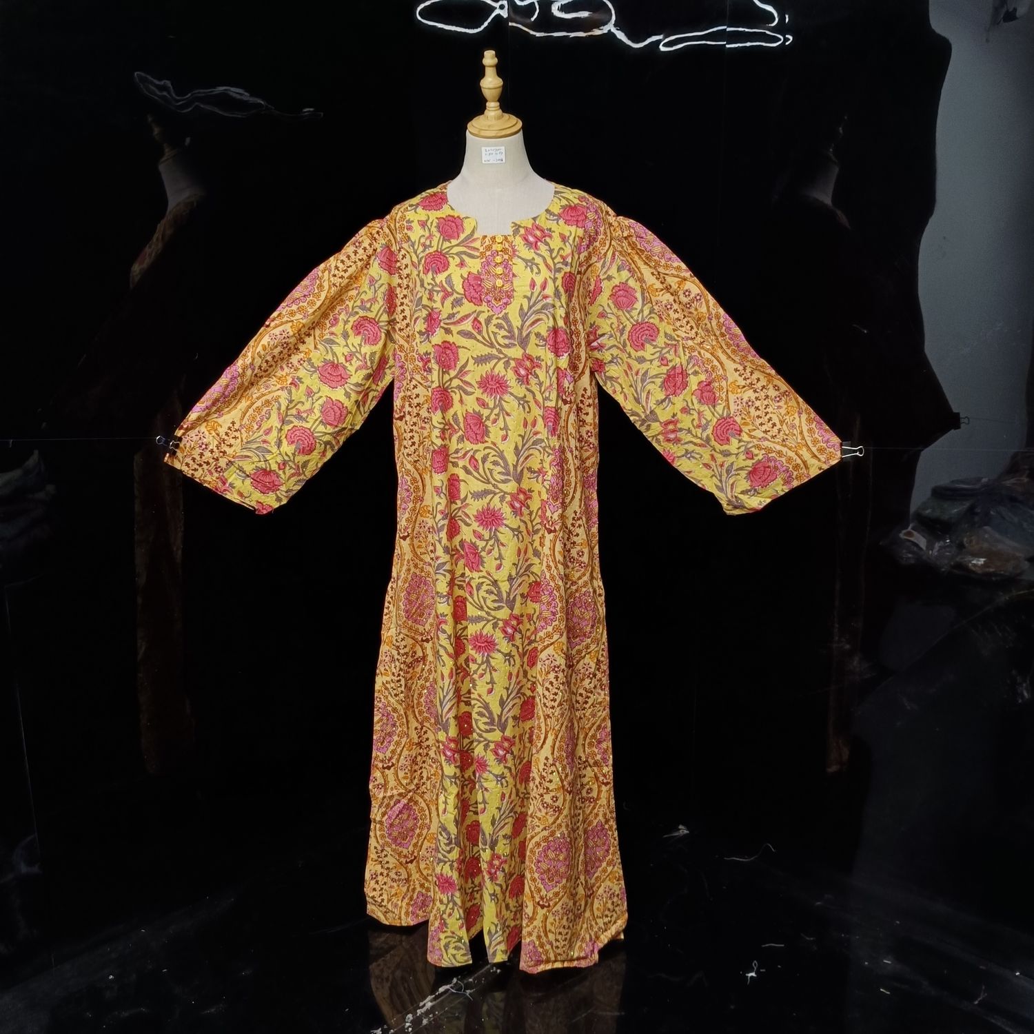 2XL/3XL Special Printed Cotton Dress 57" Long Jalabiya