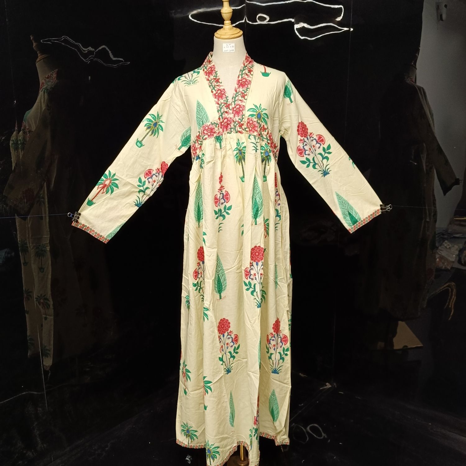 S/M Nida Printed Cotton Dress 57" Long Jalabiya