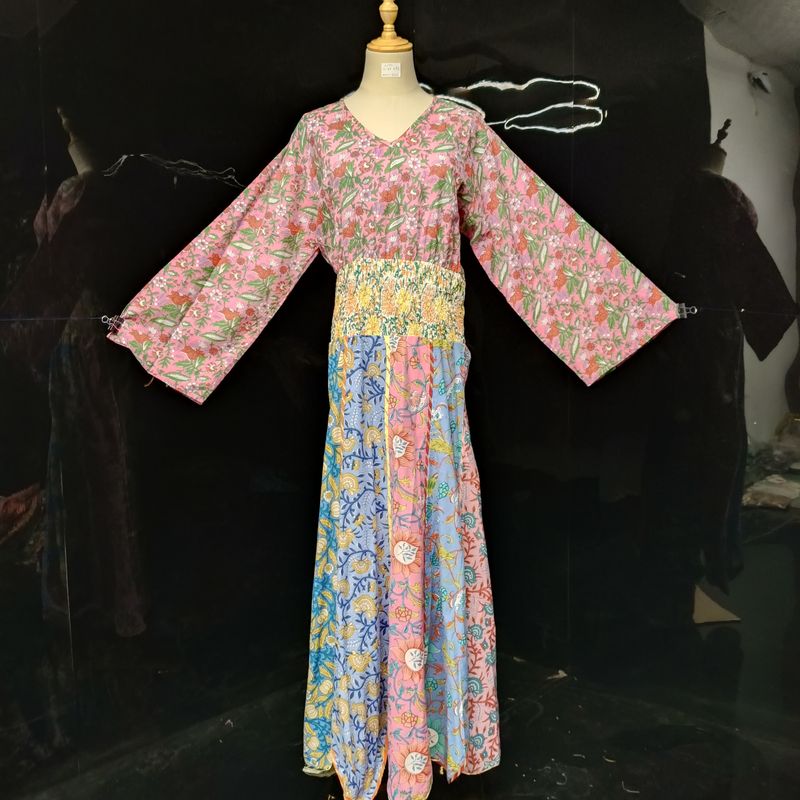 L/XL special Printed Cotton Dress 57" Long Jalabiya