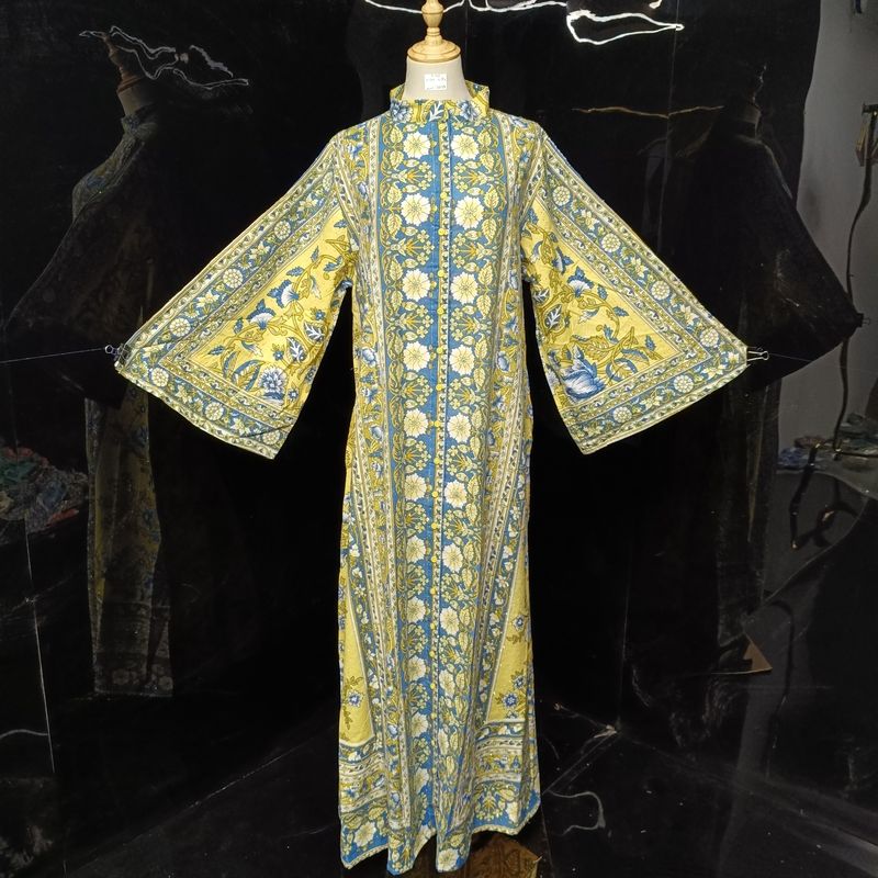 L/XL special Crystal Printed Cotton Dress 57" Long Jalabiya