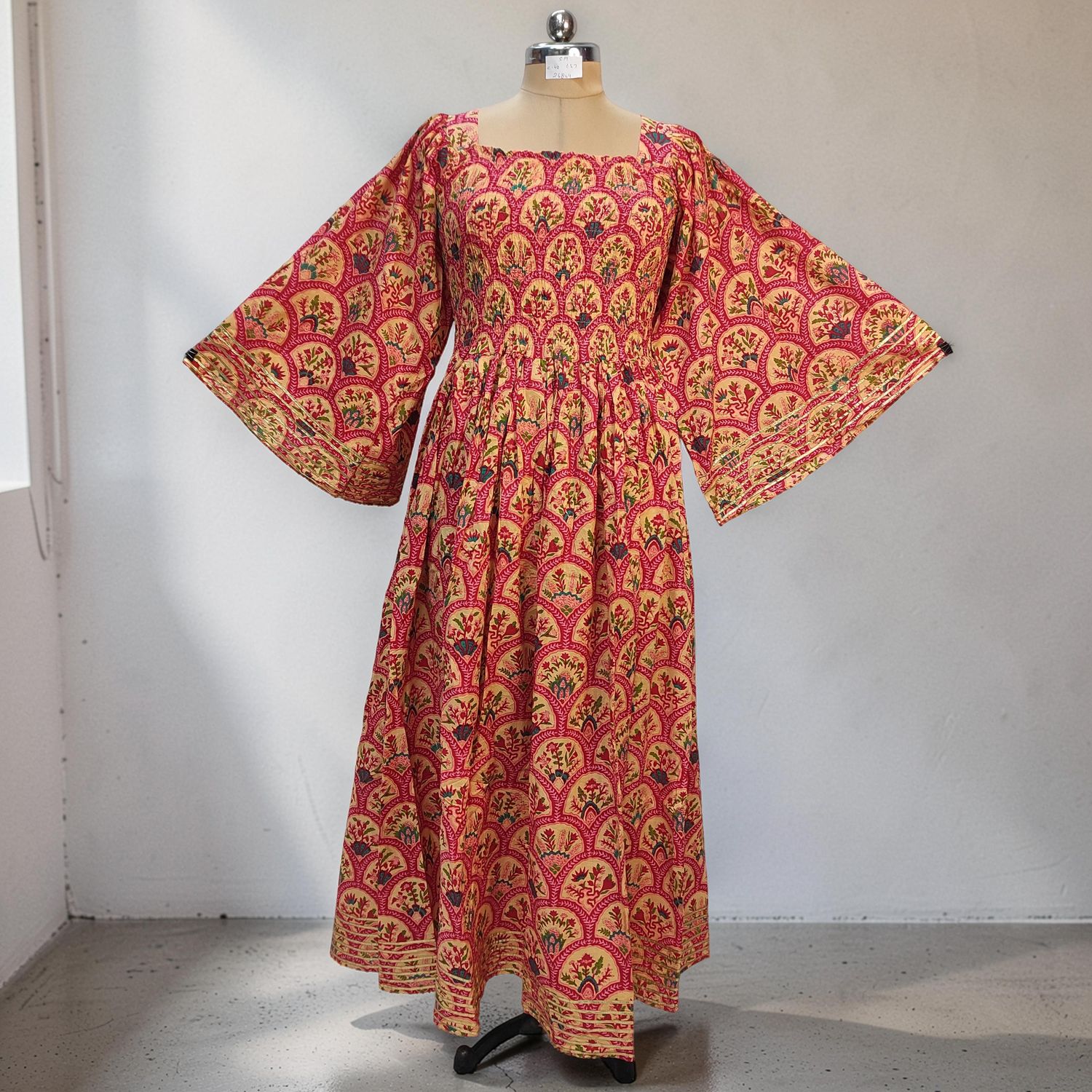 2XL/3XL Elzina Printed Cotton Dress 57" Long Jalabiya JP