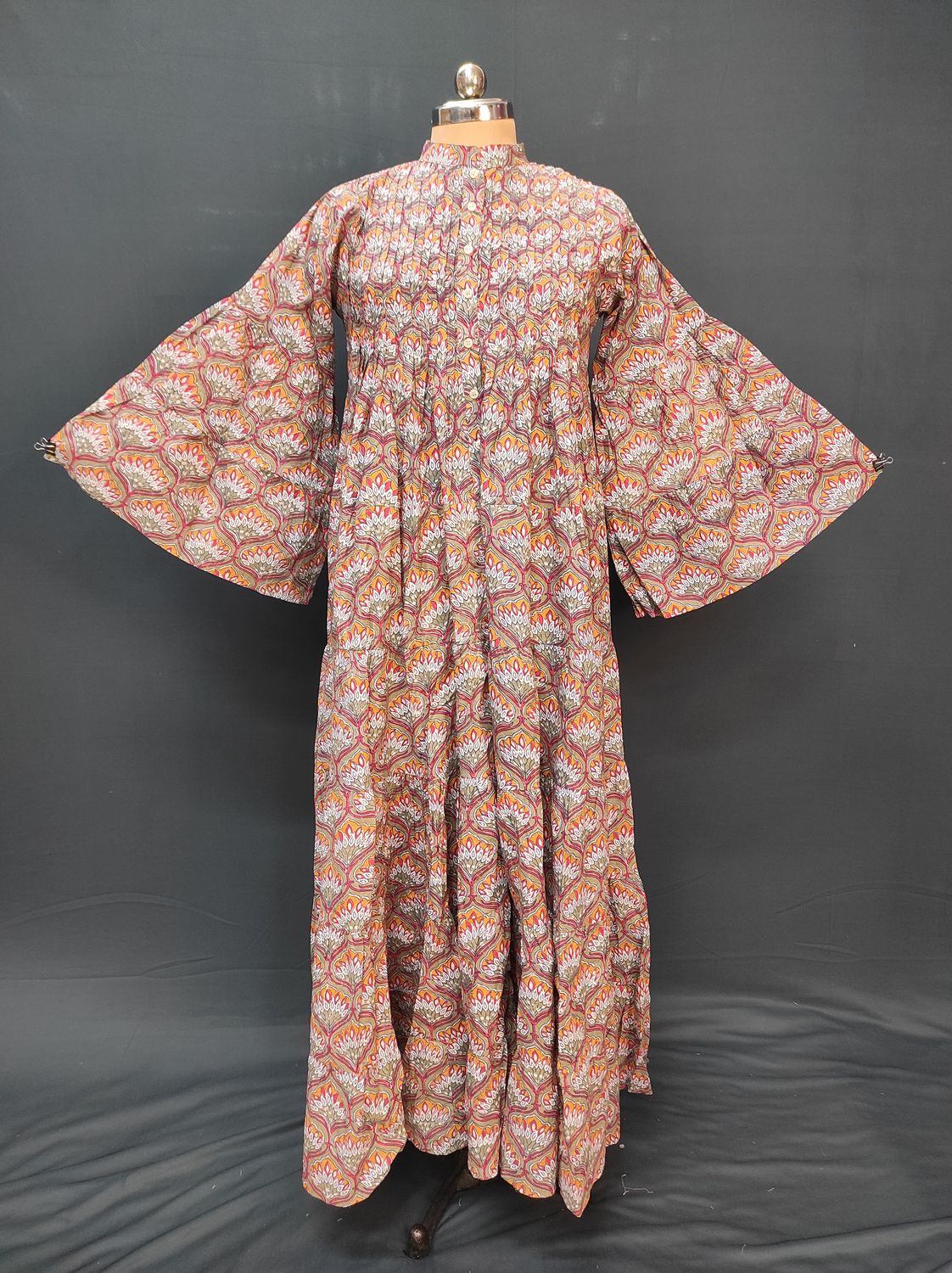 S/M Halisa Printed Cotton Dress 57" Long Jalabiya JP