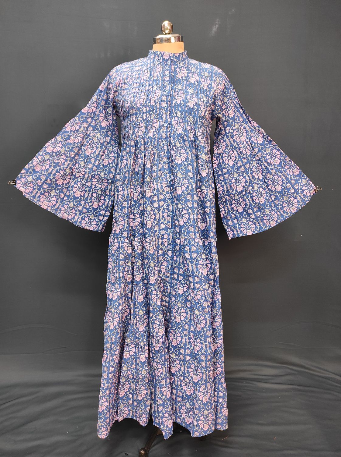 2XL/3XL Halisa Printed Cotton Dress 57" Long Jalabiya JP