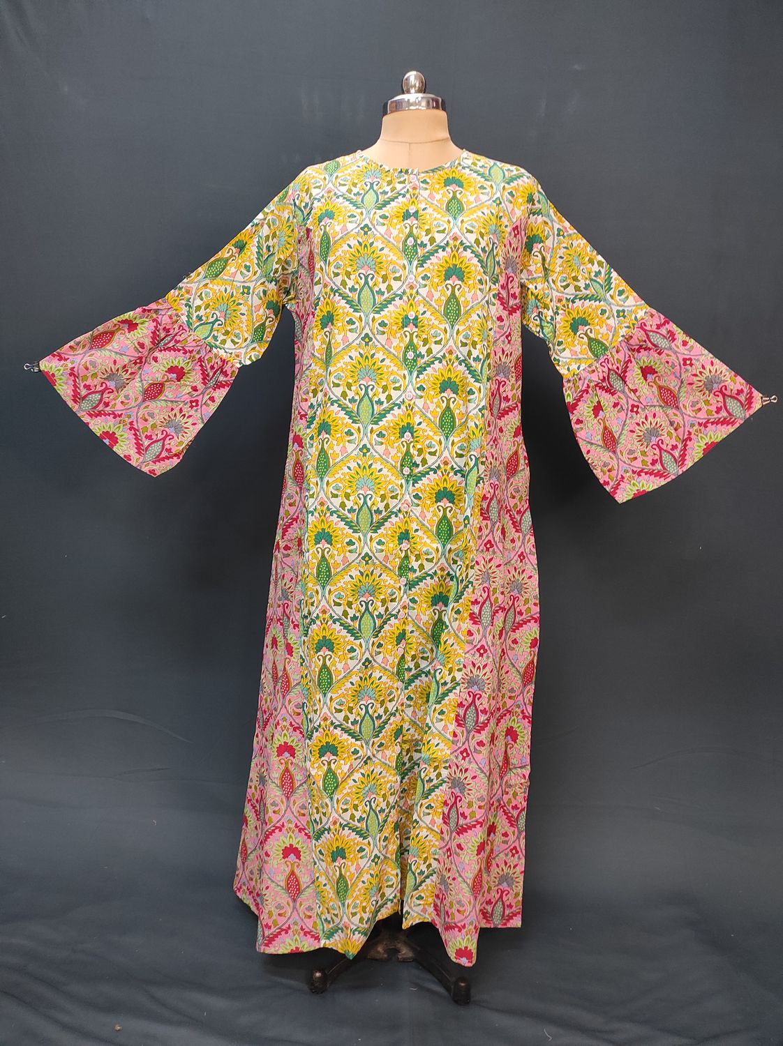 2XL/3XL Geti Printed Cotton Dress 57" Long Jalabiya