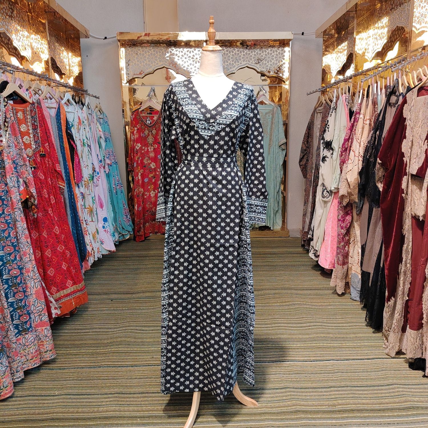 L/XL  Noor Printed Cotton Dress 57" Long Jalabiya