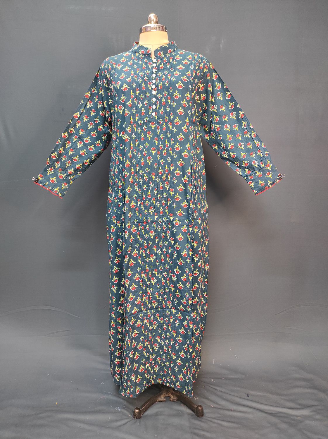 2XL-3XL Delbar Printed Cotton Dress 57'' Long Jalabiya JP