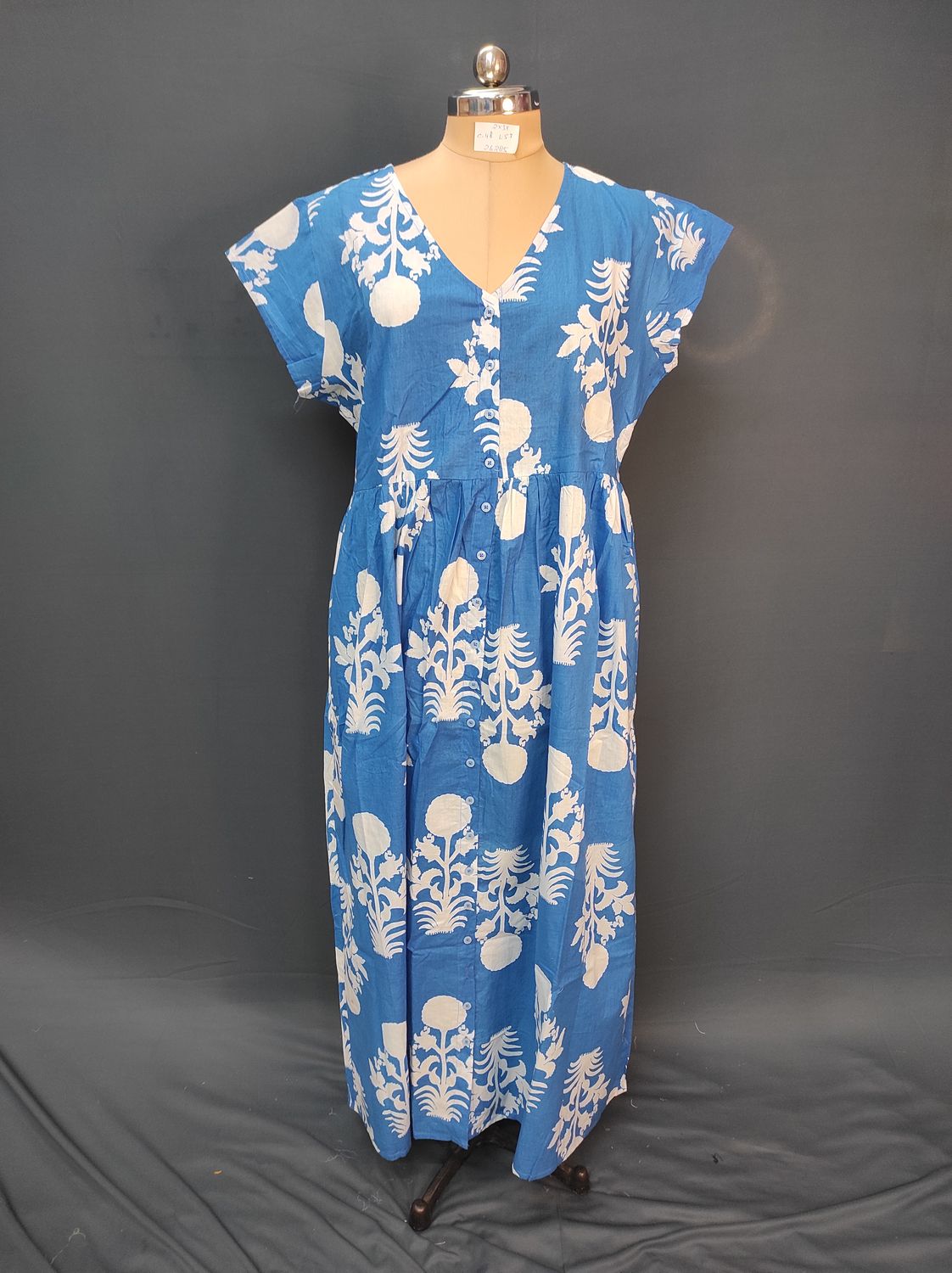 2XL/3XL Precious Printed Cotton Jalabiya Dress 57" Long JP