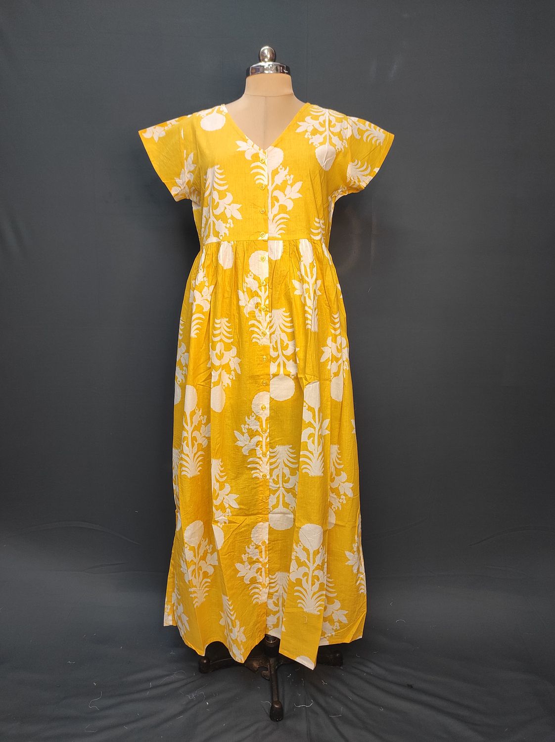 2XL/3XL Precious Printed Cotton Jalabiya Dress 57" Long JP