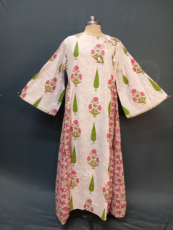 S/M Cindrella Printed Cotton Dress 57" Long Jalabiya JP