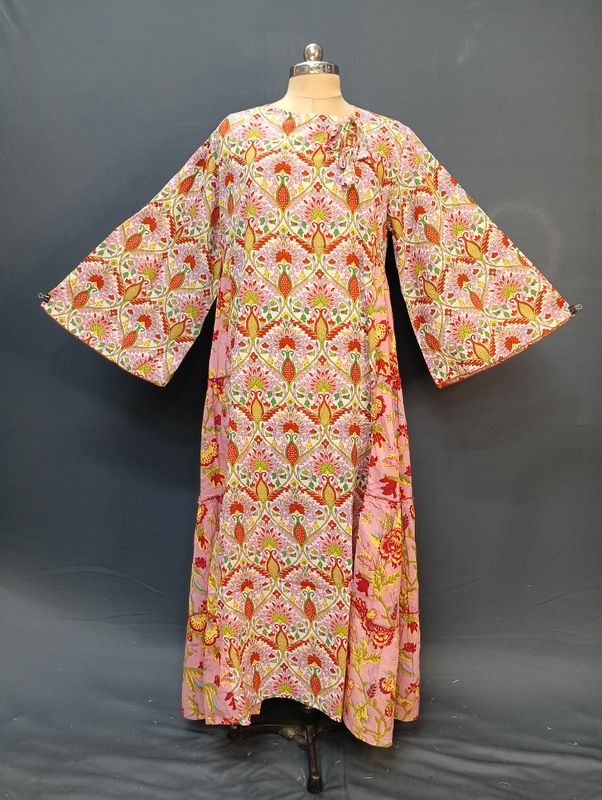 2XL/3XL Cindrella Printed Cotton Dress 57" Long Jalabiya JP