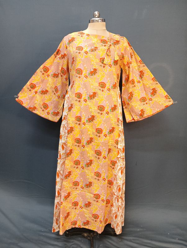 L/XL Cinderella Printed Cotton Dress 57" Long Jalabiyas JP