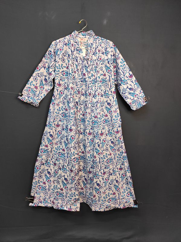 10-11 Year Sparrow Printed Cotton Girls Dress 46" Long Jalabiya JP