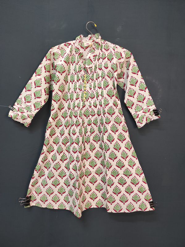 4-5 Year Sparrow Printed Cotton Girls Dress 34'' Long Jalabiya JP