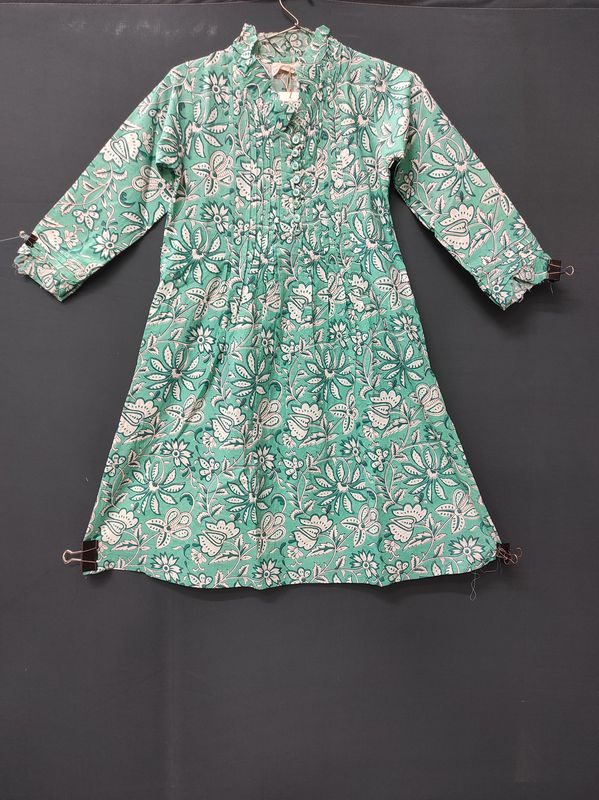 4-5 Year Sparrow Printed Cotton Girls Dress 34'' Long Jalabiya JP