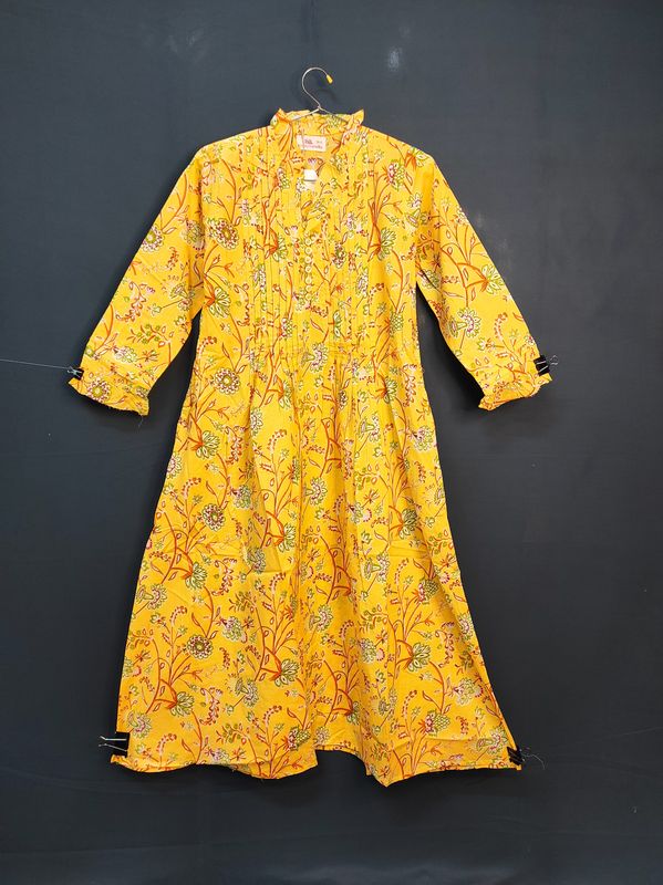 12-13 Year Sparrow Printed Cotton Girls Dress 50" Long Jalabiya JP