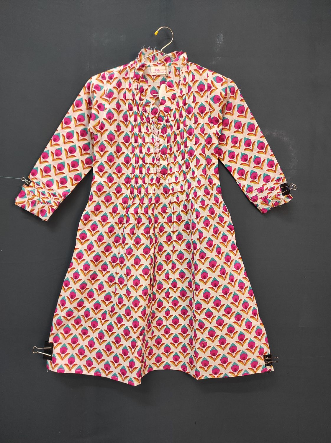 4-5 Year Sparrow Printed Cotton Girls Dress 34'' Long Jalabiya JP