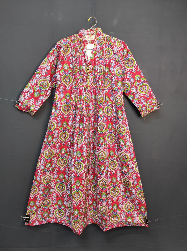12-13 Sparrow Printed Cotton Girls Dress 50" Long Jalabiya JP