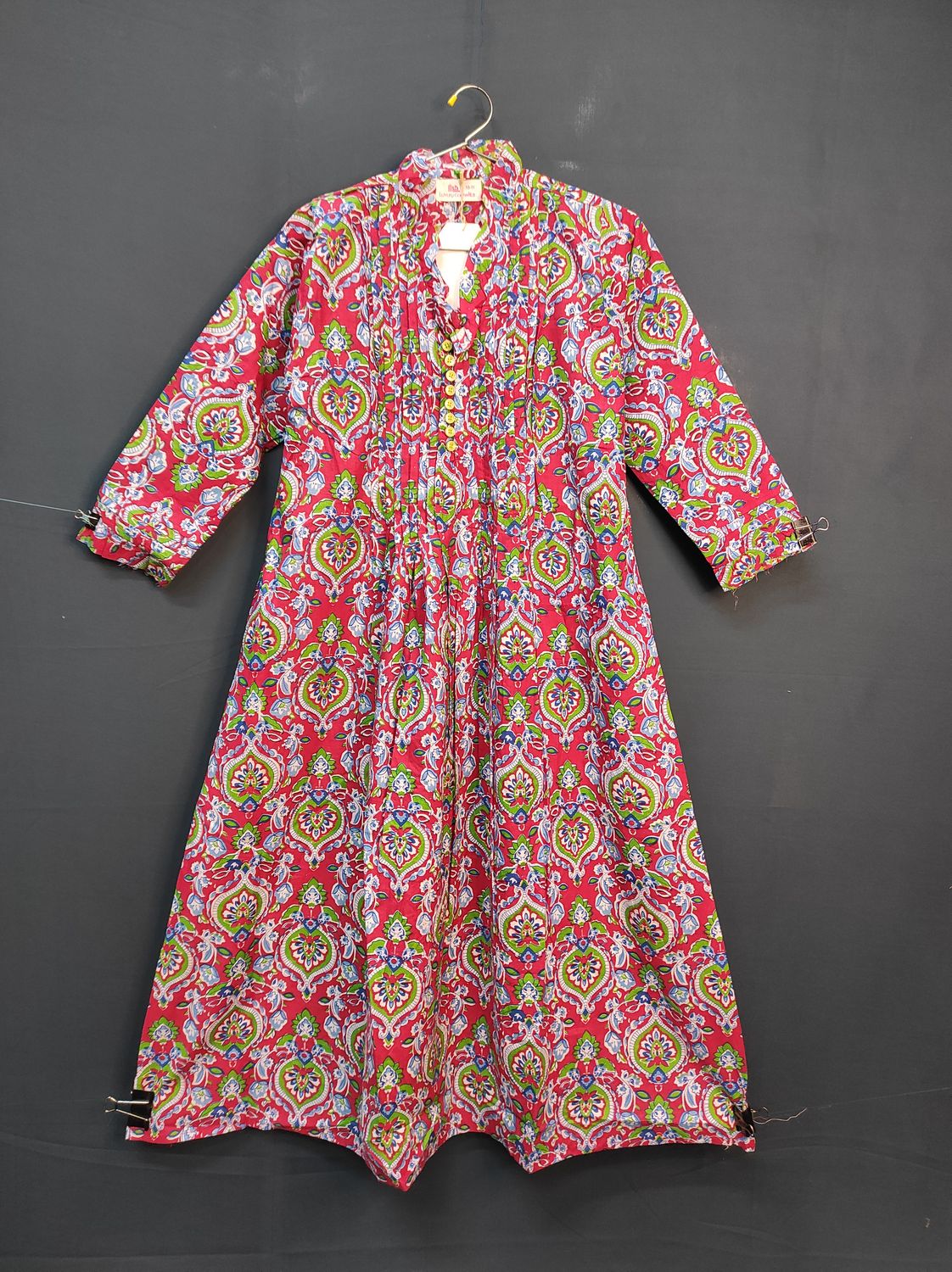 10-11 Year Sparrow Printed Cotton Girls Dress 46" Long Jalabiya JP