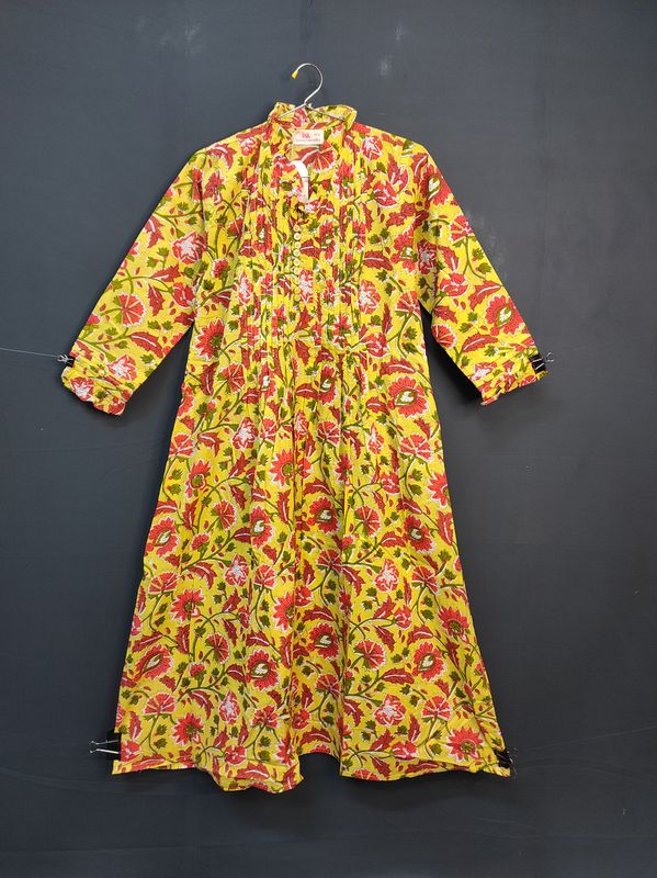 12-13 Sparrow Printed Cotton Girls Dress 50" Long Jalabiya JP