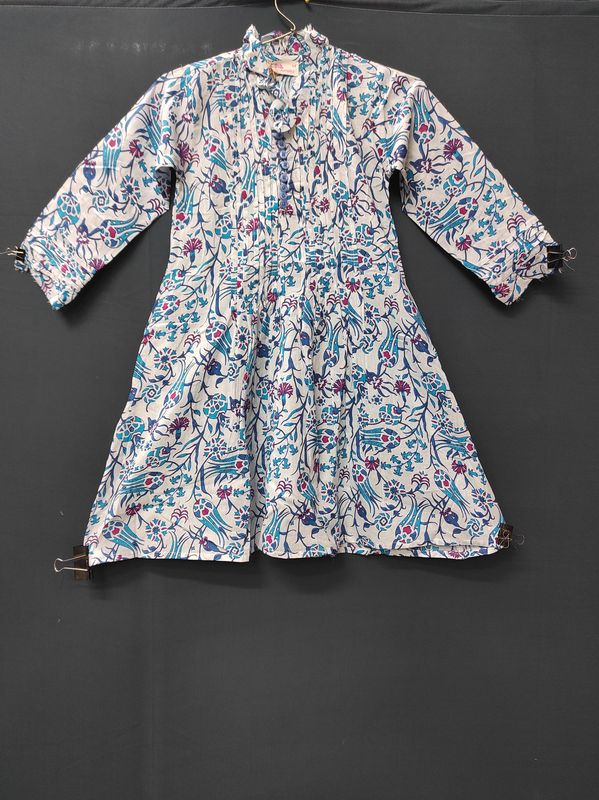 4-5 Year Sparrow Printed Cotton Girls Dress 34'' Long Jalabiya JP