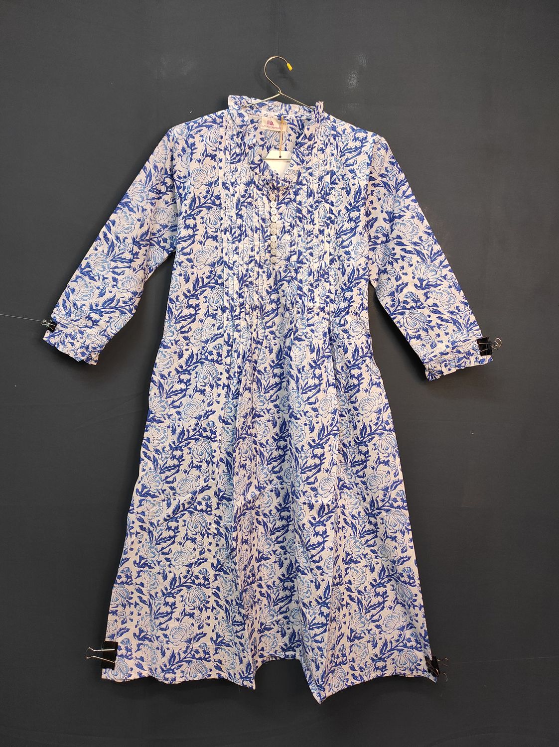 8-9 Year Sparrow Printed Cotton Girls Dress 42" Long Jalabiya JP