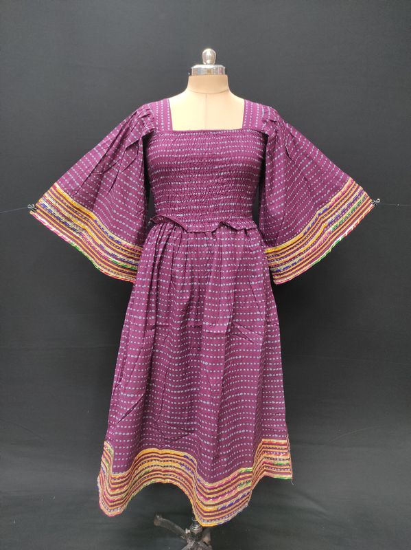 12-13 Year Elzina Printed Cotton  Dress 50" Long Jalabiya JP