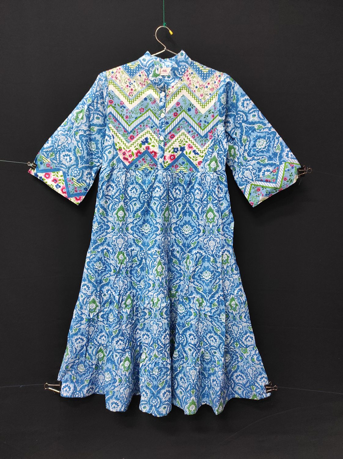 10-11 Year Safia Printed Cotton Girls Dress 46" Long Jalabiya JP