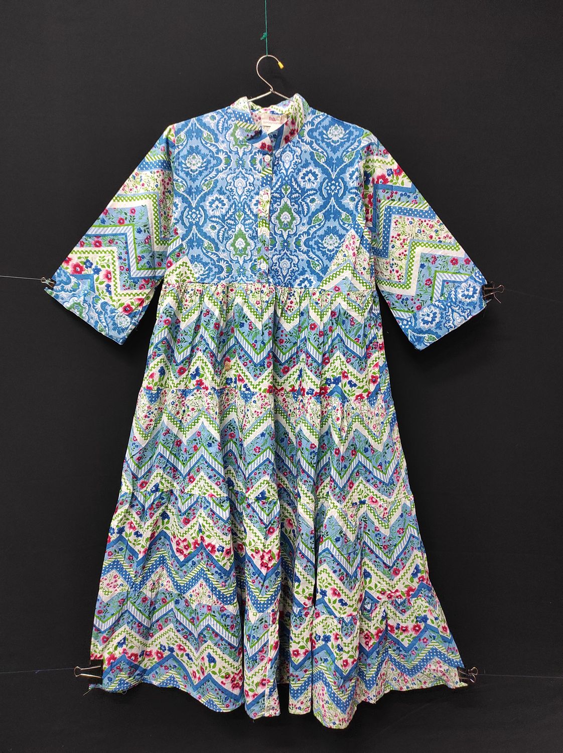 10-11 Year Safia Printed Cotton Girls Dress 46" Long Jalabiya JP