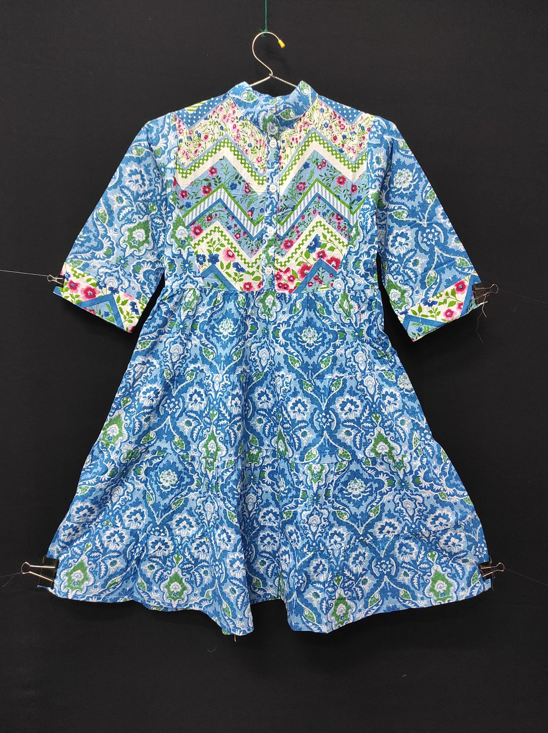 4-5 Year Safia Printed Cotton Girls Dress 34" Long Jalabiya JP