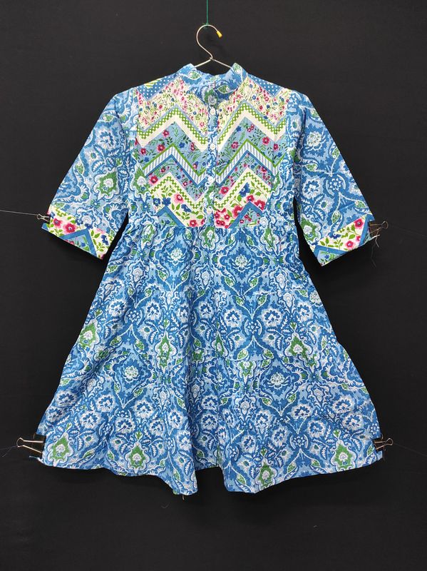 6-7 Year Safia Printed Cotton Girls Dress 38" Long Jalabiya JP