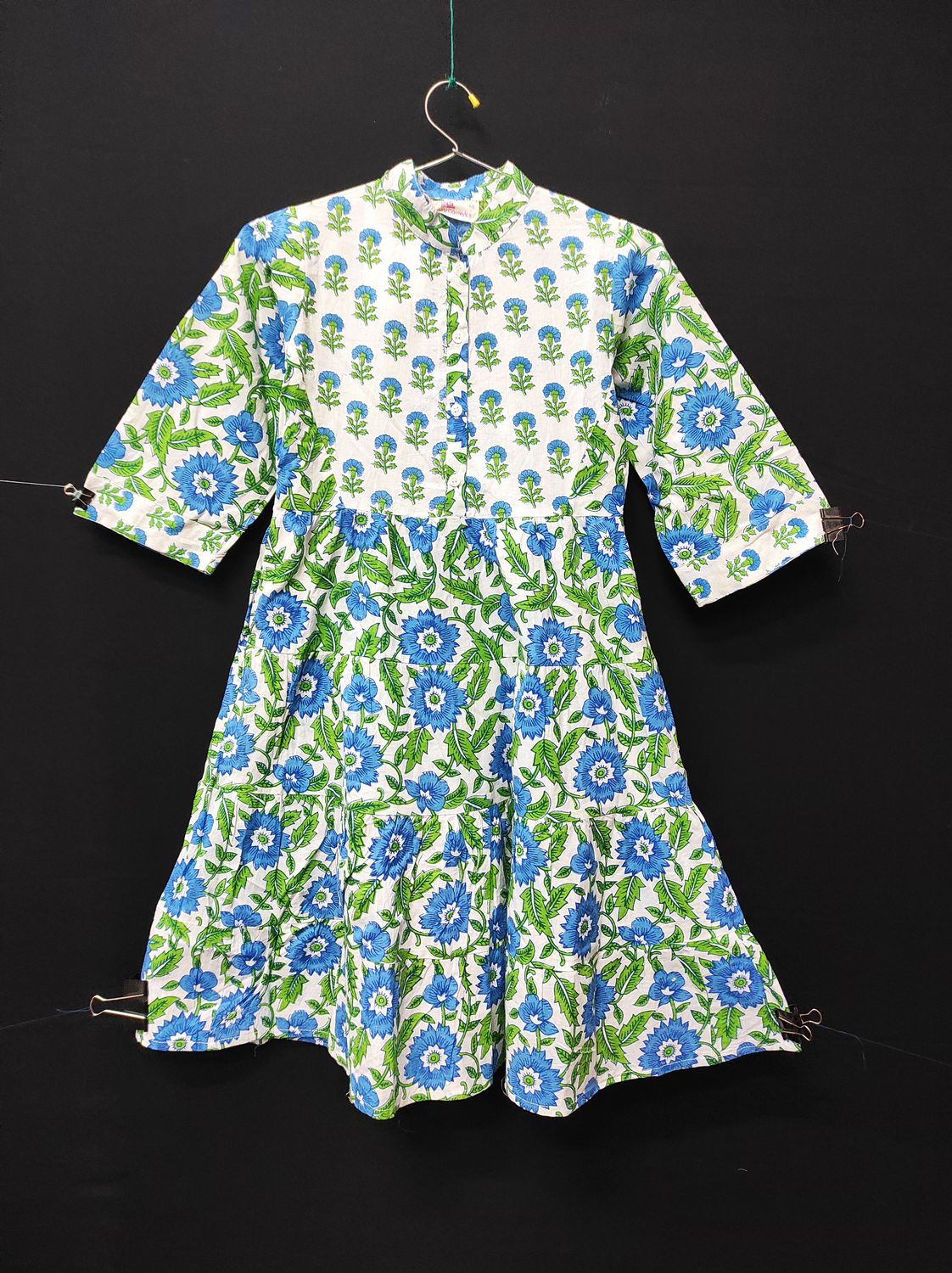 8-9 Year Safia Printed Cotton Girls Dress 42" Long Jalabiya JP