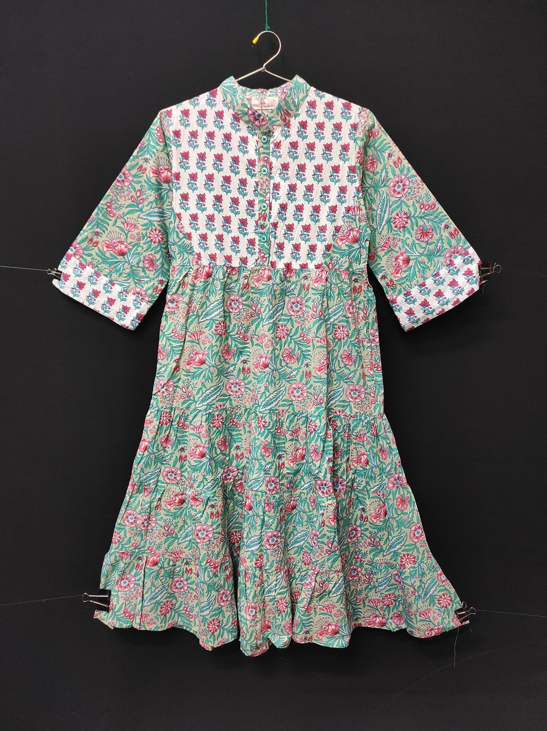 6-7 Year Safia Printed Cotton Girls Dress 38" Long Jalabiya JP