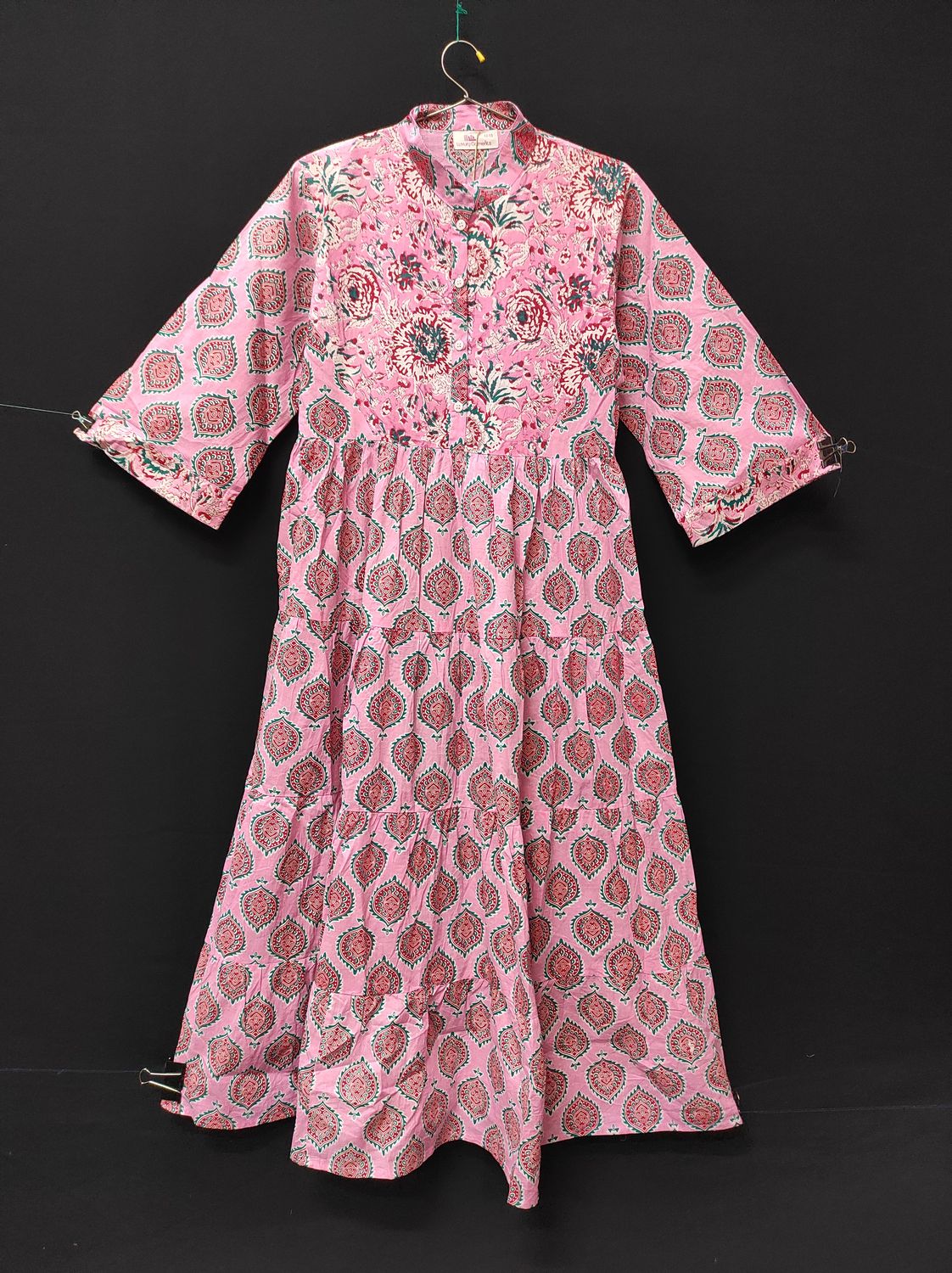 10-11 Year Safia Printed Cotton Girls Dress 46" Long Jalabiya JP