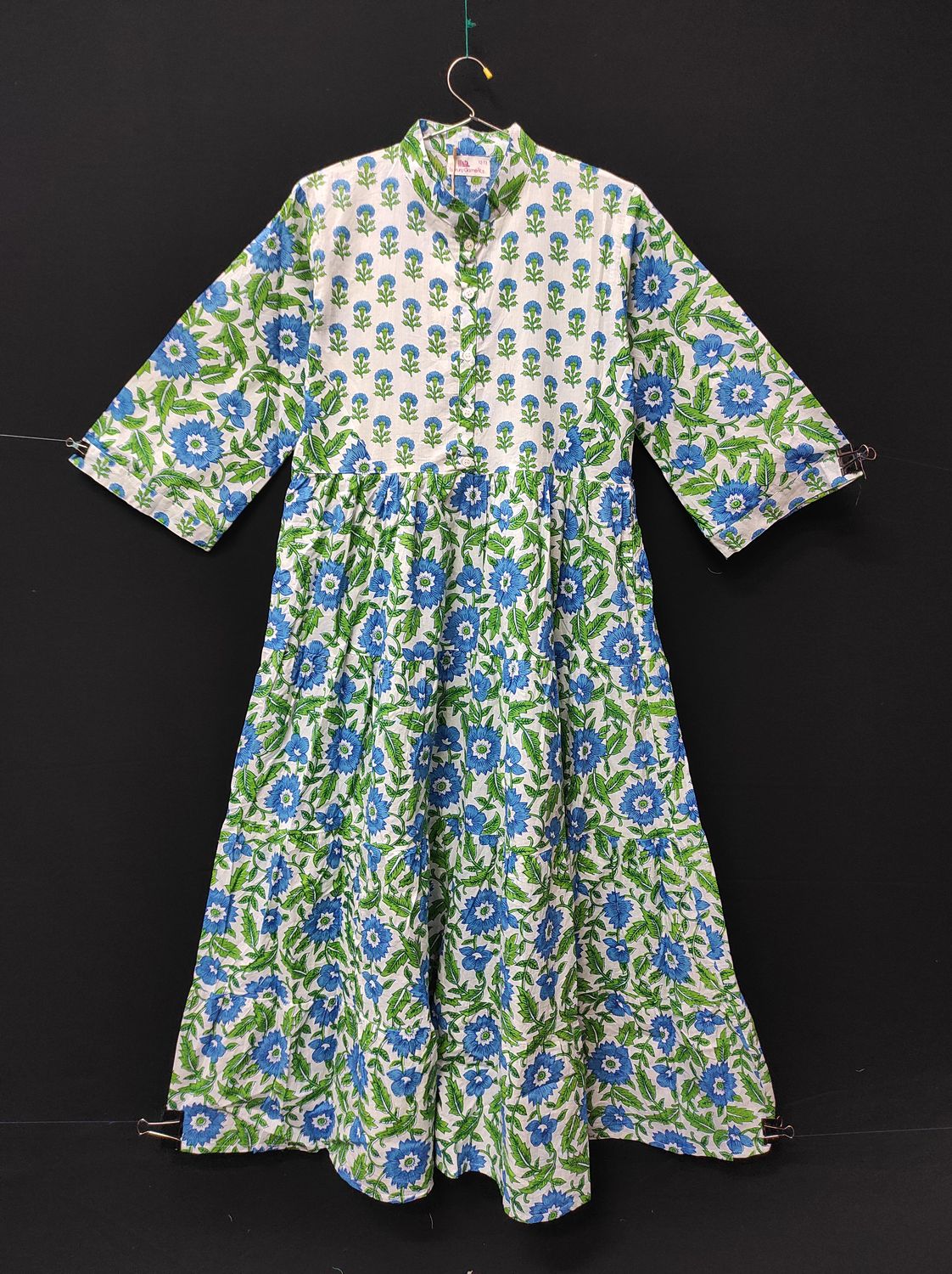 10-11 Year Safia Printed Cotton Girls Dress 46" Long Jalabiya JP