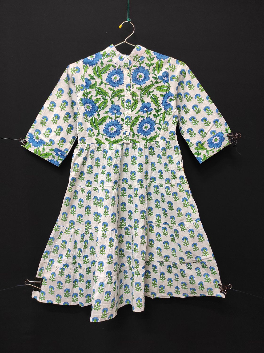 2-3 Year Safia Printed Cotton Girls Dress 30" Long Jalabiya JP
