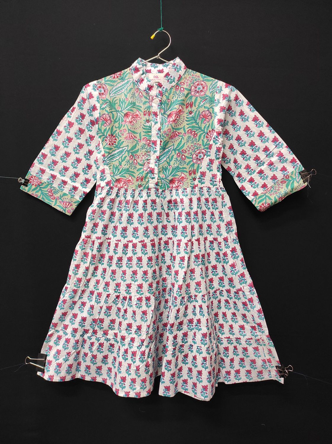 6-7 Year Safia Printed Cotton Girls Dress 38" Long Jalabiya JP