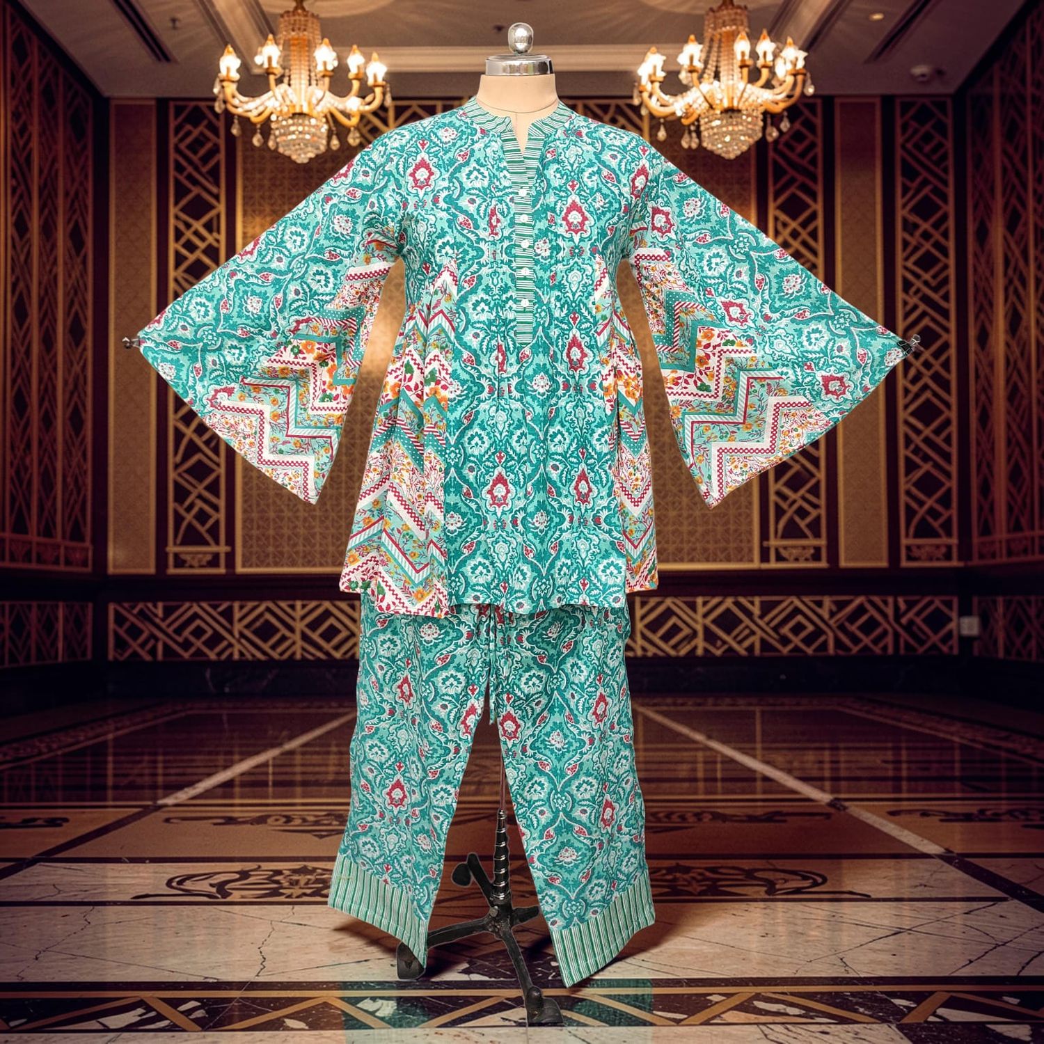Cotton Dress Jalabiya 2 Pcs Co-ord Set Hubba