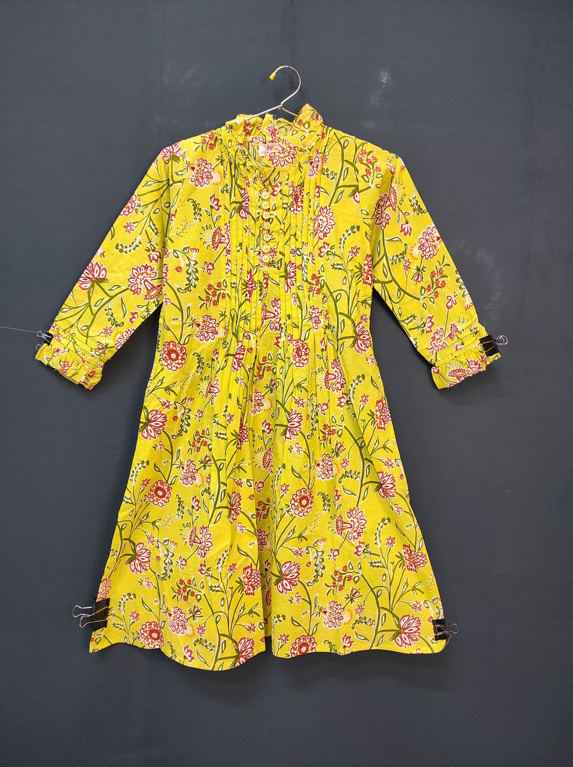 2-3 Year Sparrow Printed Cotton Girls Dress 30'' Long Jalabiya JP