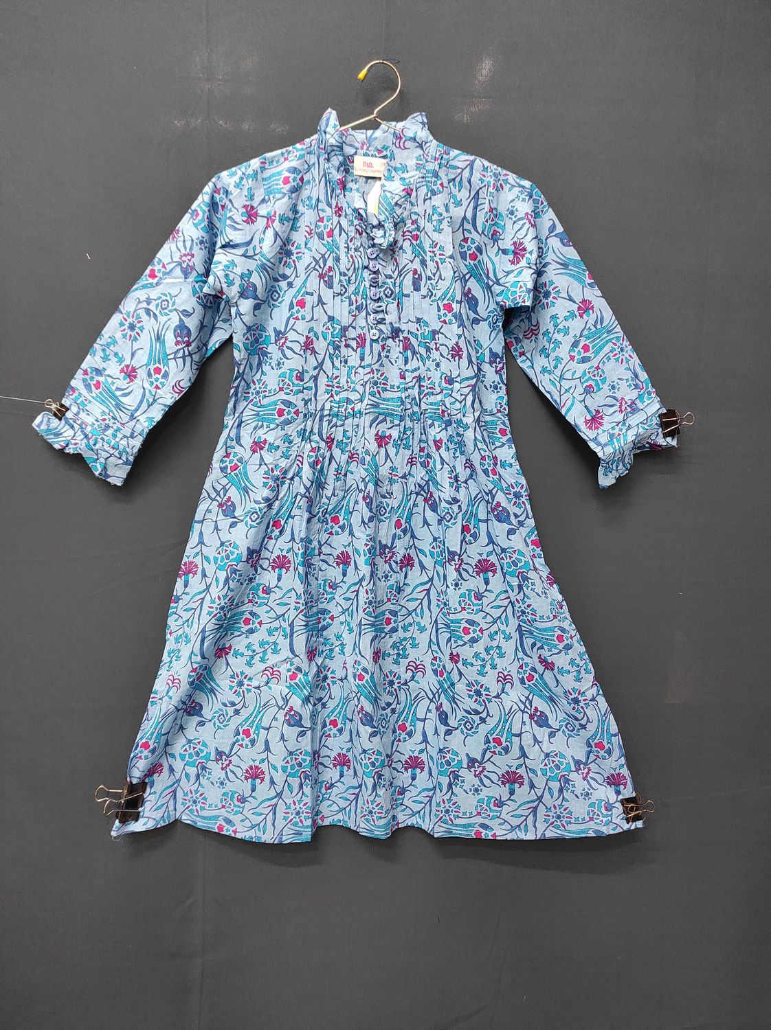2-3 Year Sparrow Printed Cotton Girls Dress 30'' Long Jalabiya JP