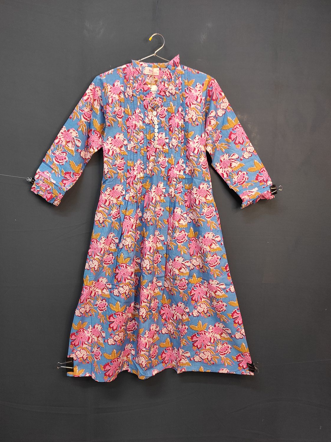 6-7 Year Sparrow Printed Cotton Girls Dress 38" Long Jalabiya JP