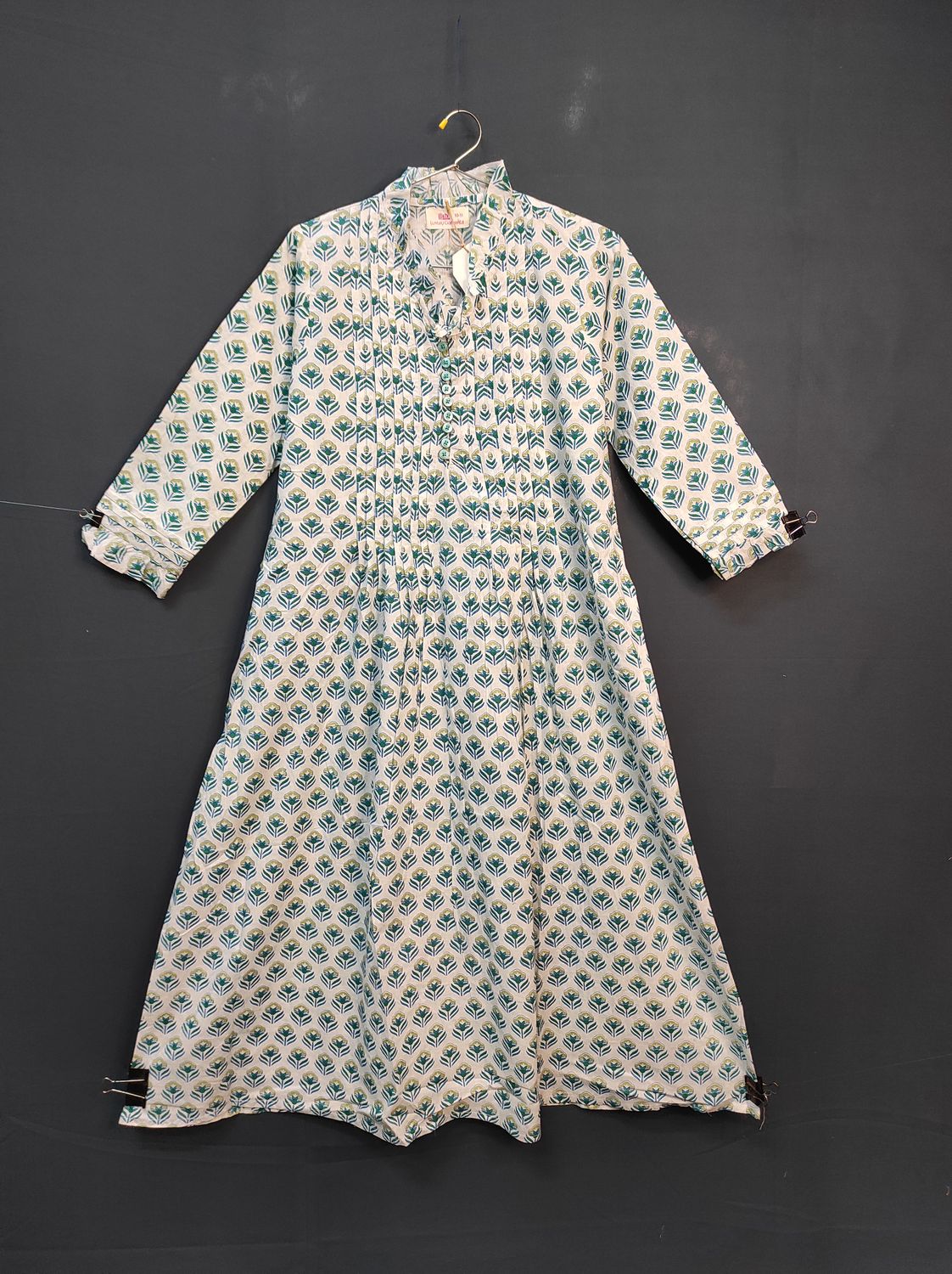 8-9 Year Sparrow Printed Cotton Girls Dress 42" Long Jalabiya JP