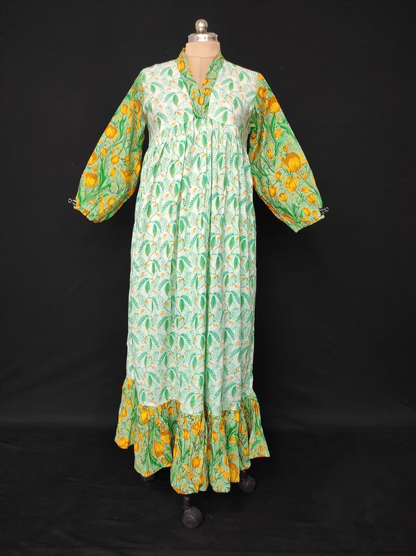 12-13 Year Bahira Printed Cotton Girls Dress 50" Long Jalabiya JP