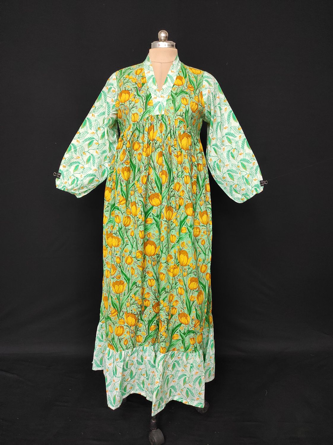 2XL/3XL Bahira Printed Cotton Dress 57" Long Jalabiya JP