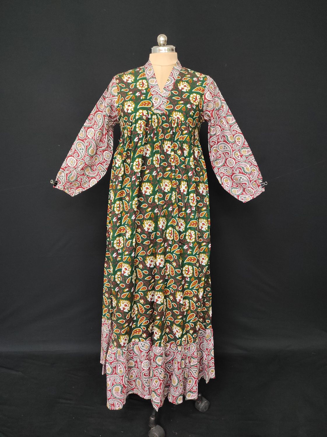 2XL/3XL Bahira Printed Cotton Dress 57" Long Jalabiya JP