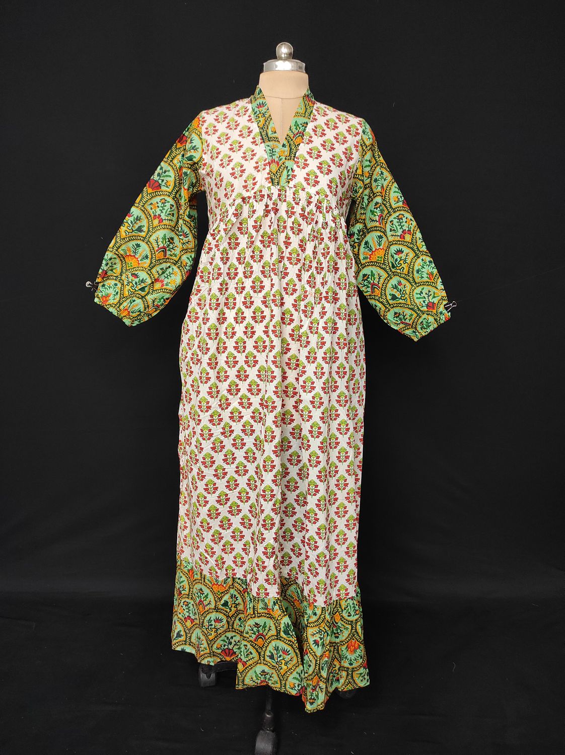 12-13 Year Bahira Printed Cotton Girls Dress 50" Long Jalabiya JP