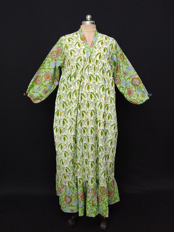 2XL/3XL Bahira Printed Cotton Dress 57" Long Jalabiya JP